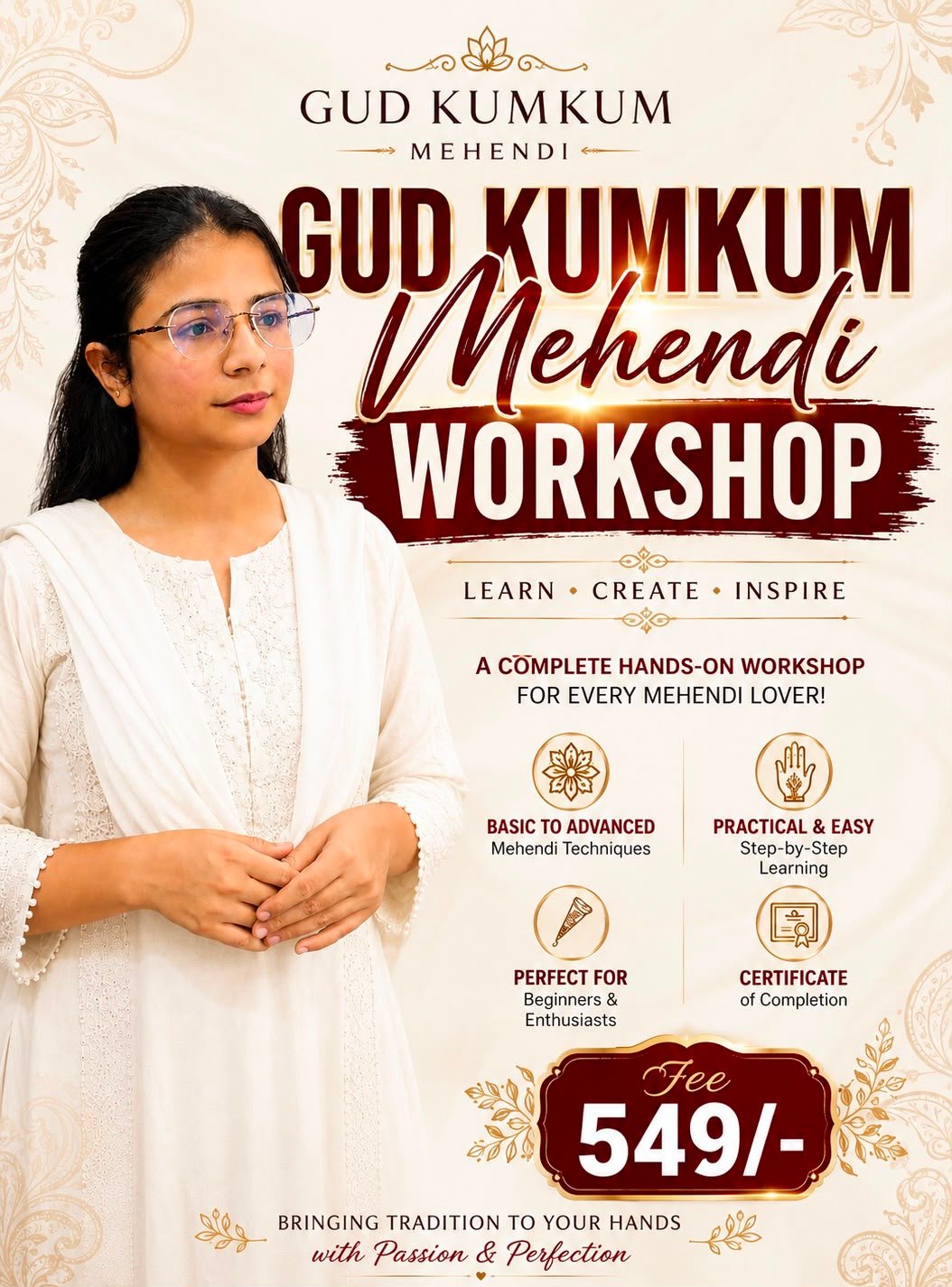 Mehendi artistry and traditional design